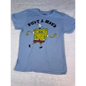 Nickelodeon SpongeBob “Bust A Move” Graphic T-Shirt Men’s Medium Blue Tee